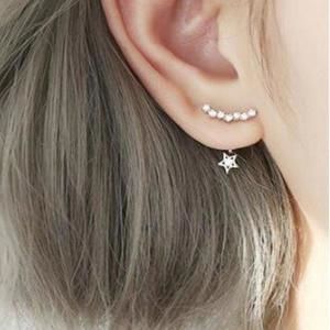 NEW 925 Silver Diamond Star Earrings